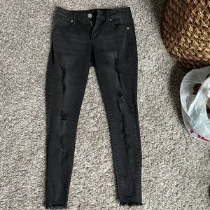 Black ankle skinny leg jeans